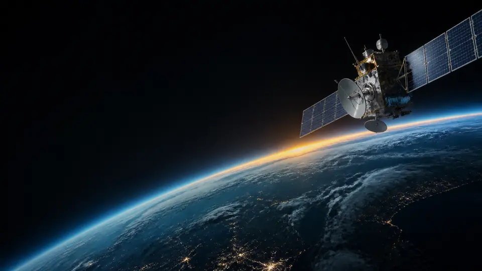 Satellite above Earth representing TS2 Space reports