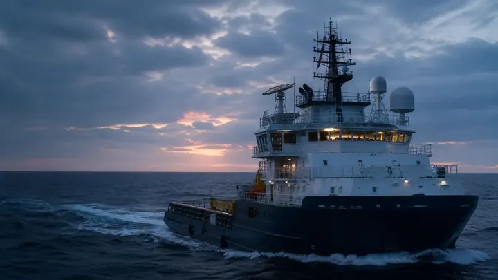 Connected vessel operating at sea