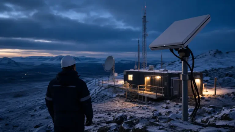 Portable and fixed communications equipment at a remote operating site