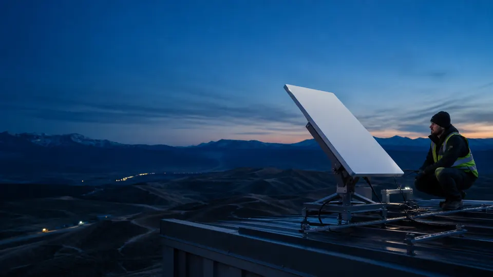 Enterprise satellite terminal at a remote business site